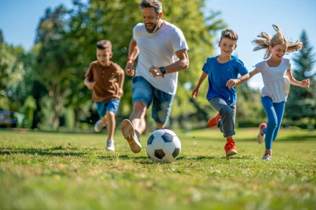 practicando deporte en familia