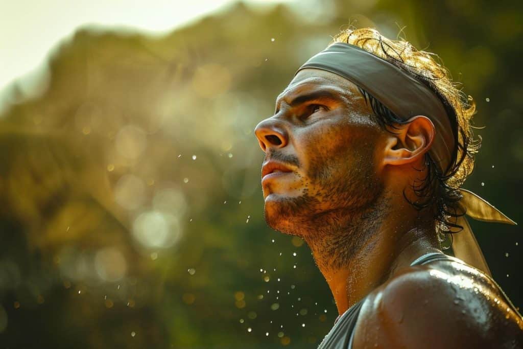 titre d&rsquo;origine : nadal entrena con una intensidad que parece que le persiguen 300 leones