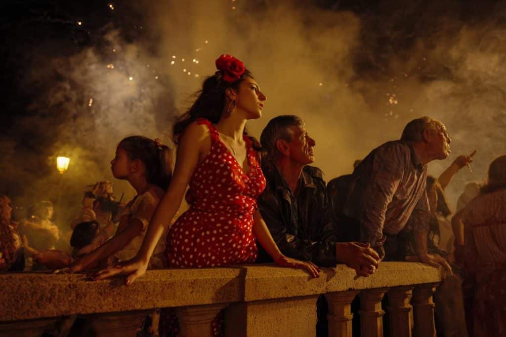 fuegos artificiales feria de abril sevilla