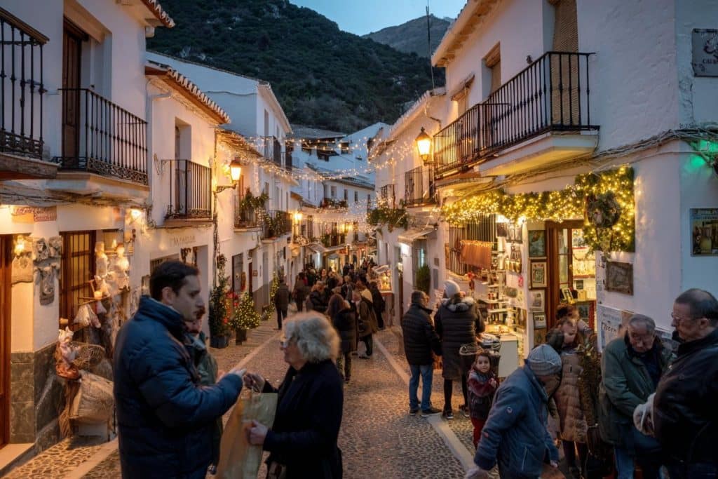 pueblo gaditano navideno con mercadillo