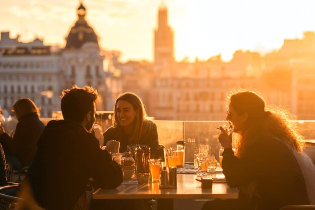 vistas impresionantes de madrid desde restaurante